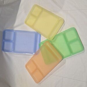 Tupperware Pastel Divided Trays Impressions Set of 4